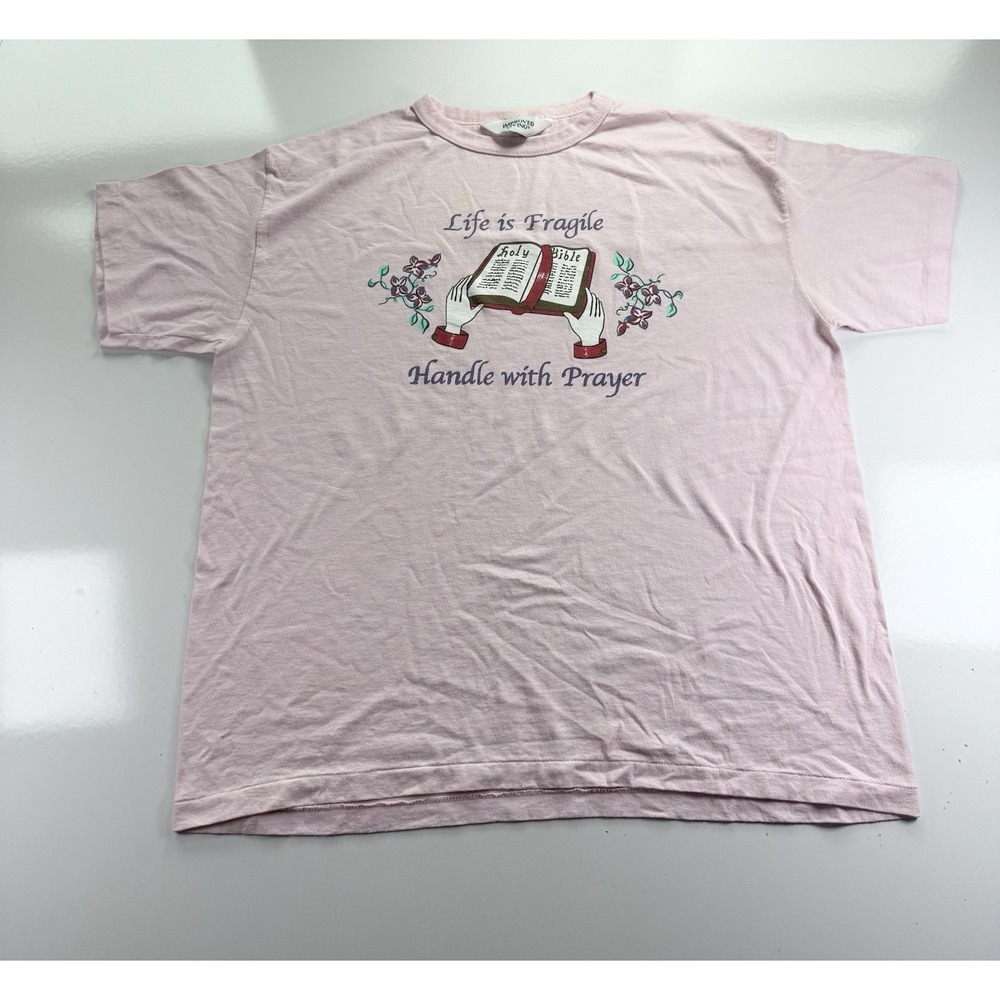 Vintage Christian t-shirt single stitch House Shirt Floral Short Sleeve Large